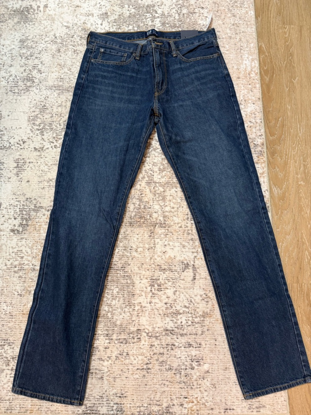 GAP Men's Straight-Leg Dark Blue Denim Jeans